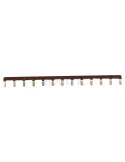 Busbar - Baretă alimentare - 1P monofazat tip pini 13M 10mm² (13x MCB 1P) 63A maro Hager KB163P