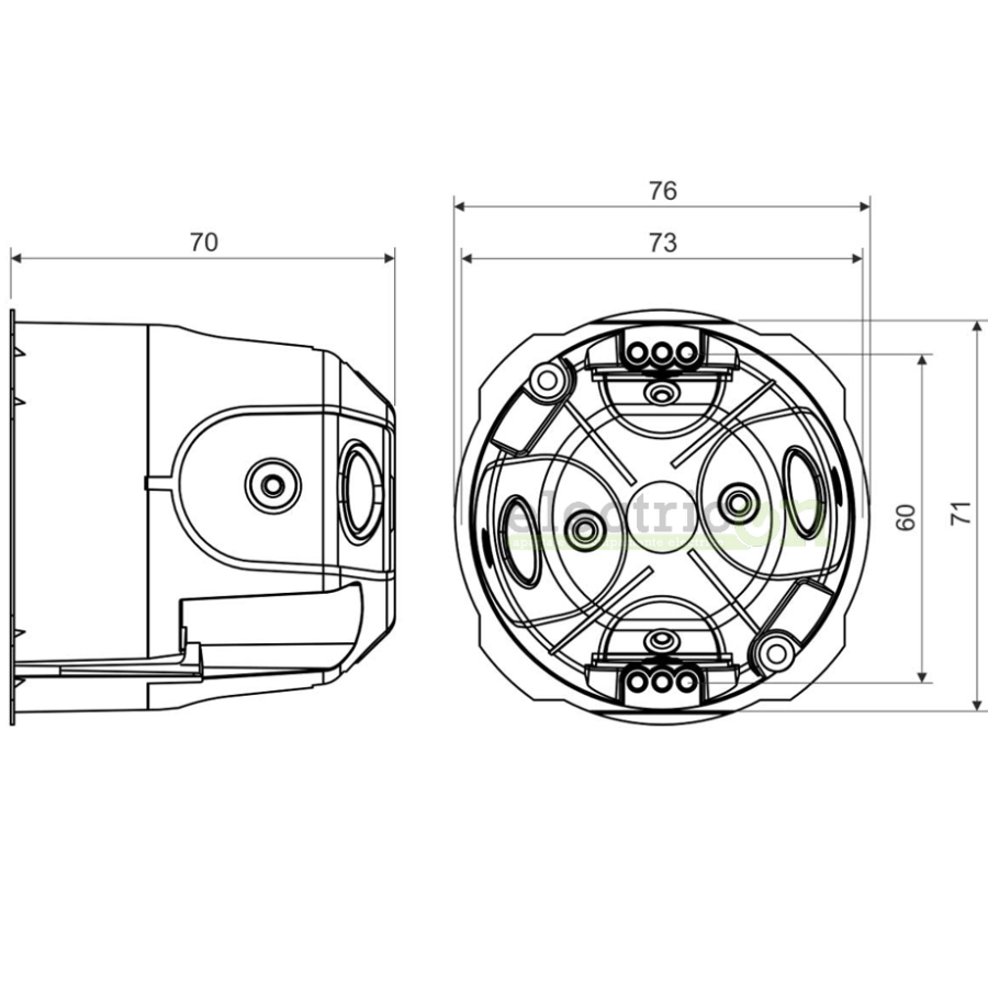 Doza aparataj, montaj gips-carton, 68x70, Kopos, KPRL 68-70/LD_NA