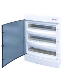 Tablou electric ABS - siguranțe - 54M (3x18) încastrat ușă transparentă ECM3x18PT ETI 001101047