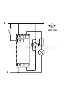 Releu - Comutator crepuscular și automat scară - 230VAC reglabil 0-10min 1ND 2A DIM-2 - ETI - 002470009 2