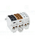 Clemă de derivație Cu-Cu 3P 12 conexiuni (3x4 puncte) izolată maro/negru/gri - Schrack IK026283-A