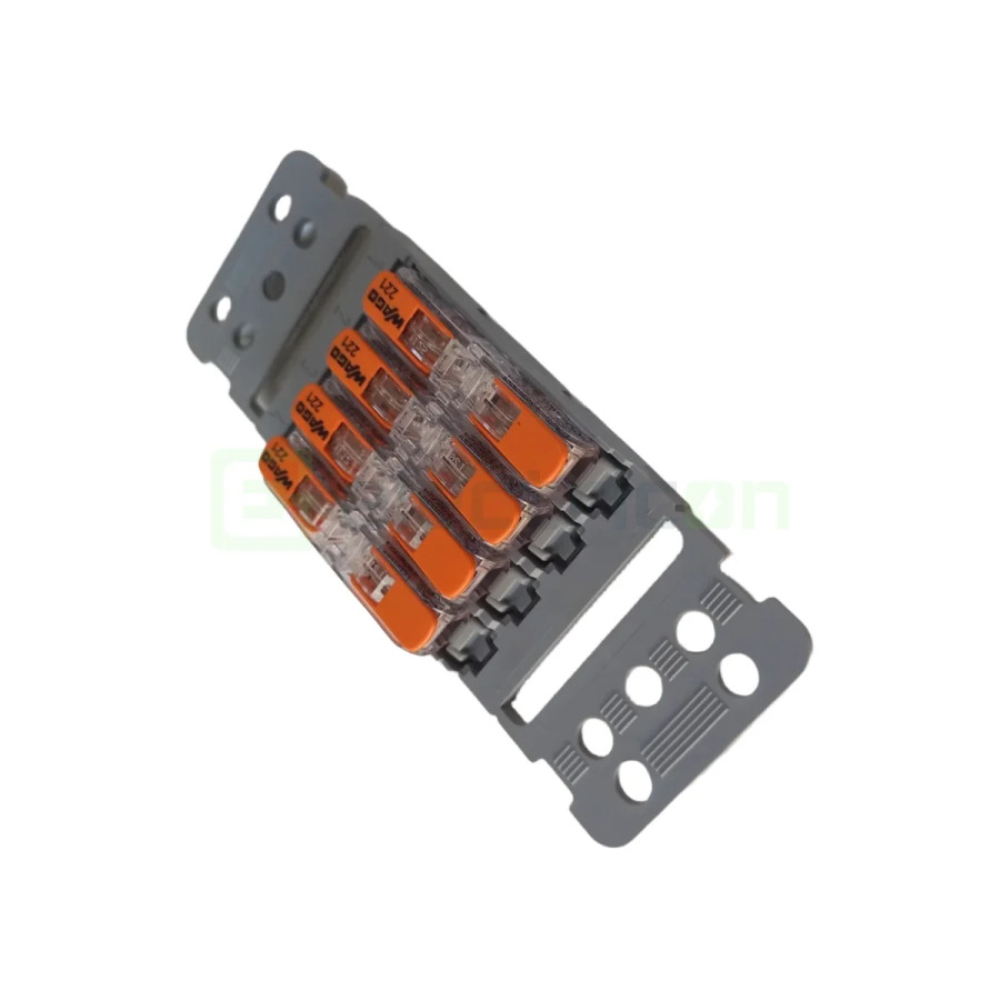 Clemă de derivație Pachet suport cu 4 cleme 221-2411 – montaj rapid și sigur în aplicații electrice diverse