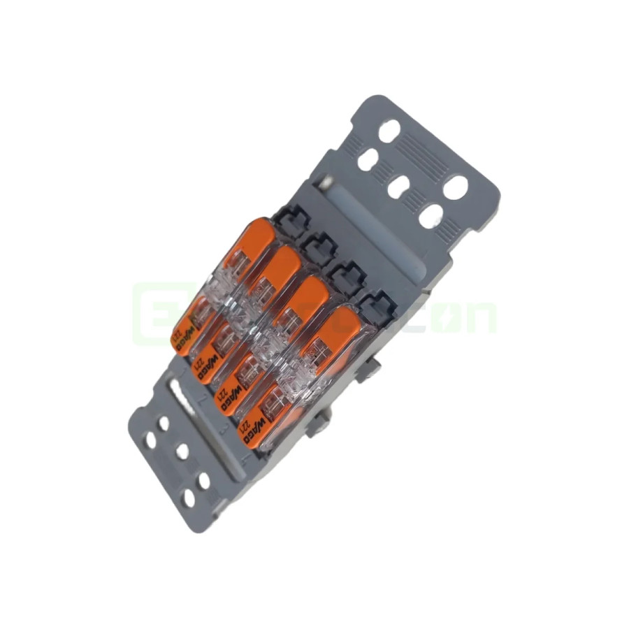 Clemă de derivație Pachet suport cu 4 cleme 221-2411 – montaj rapid și sigur în aplicații electrice diverse