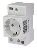 Priză - Schuko 2P+E - șină DIN - gri - IP20 - ETI - 002414020