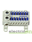 Clemă de derivație - Cu-Cu - 1P - 8 conexiuni (2x25mm² / 14x6mm²) - IK02 - 76A - albastru - Schrack - IK021078
