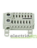 Clemă de derivație - Cu-Cu - 1P - 8 conexiuni (2x25mm² / 14x6mm²) - IK02 - 76A - alb - Schrack - IK021081