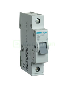 MCB - Siguranță automată - disjunctor - curba B 25A 6kA 1P 1M Hager MB125A