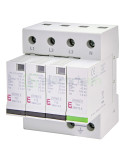Descarcător supratensiune - SPD - Tip 1+2 3P+N trifazic broșabil cu semnalizare 4M 12.5kA/50kA - ETI 002442918