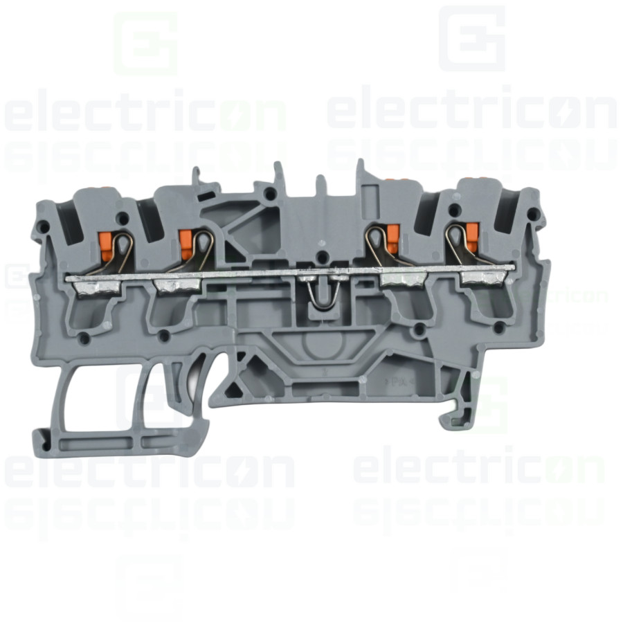 Conector Wago 5 mm² Clema șir, 4 conexiuni, 2,5 mm², gri, TopJobs Push-In, Wago, 2202-1401 – montaj rapid și sigur în aplicații 
