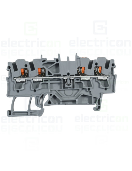 Conector Wago 5 mm² Clema șir, 4 conexiuni, 2,5 mm², gri, TopJobs Push-In, Wago, 2202-1401 – montaj rapid și sigur în aplicații 