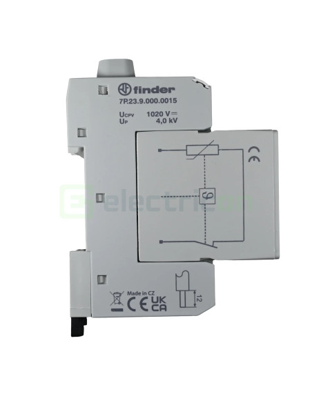 Descarcator la supratensiune, 3P, tip T2, 1020 V C.C., Finder, 7P.23.9.000.0015