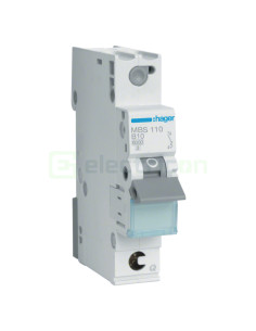 MCB - Siguranță automată - disjunctor - curba B 10A 6kA 1P 1M QuickConnect Hager MBS110