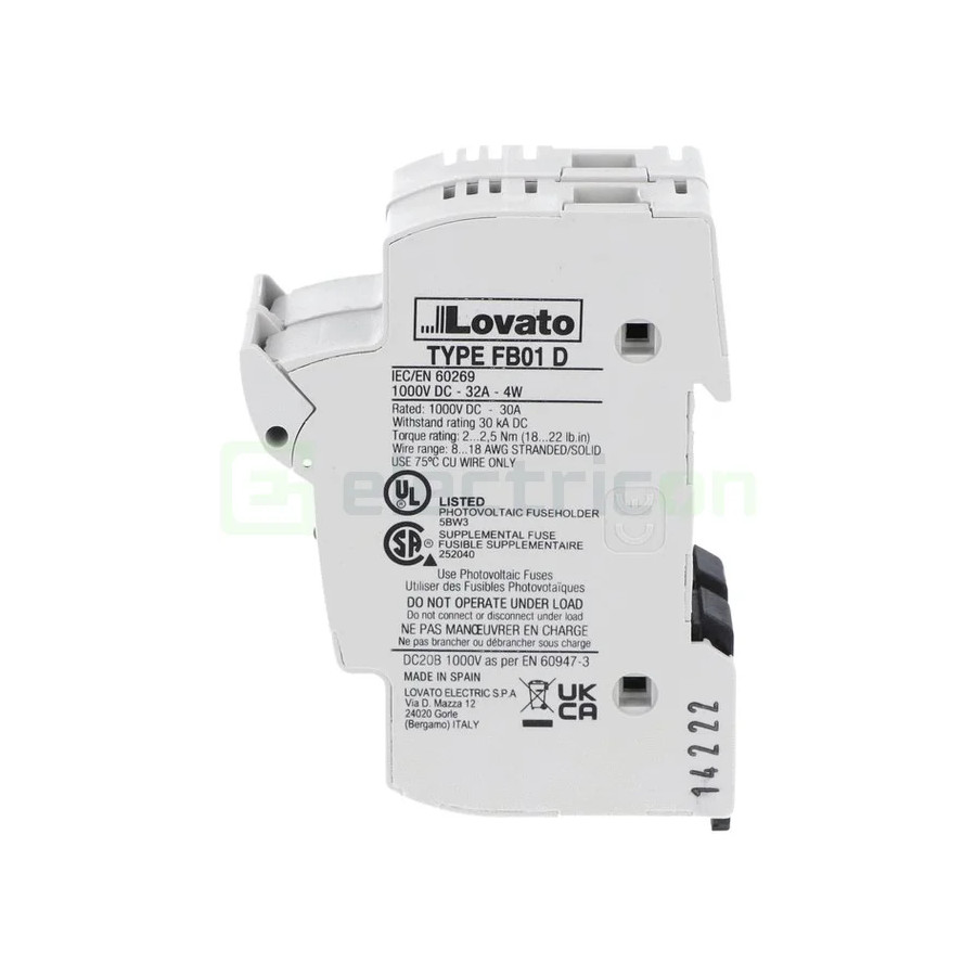 Soclu pentru sigurante fuzibile CH10x32, 2P DC