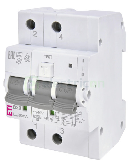 Siguranta RCBO 20A/30mA ETI - 002173815