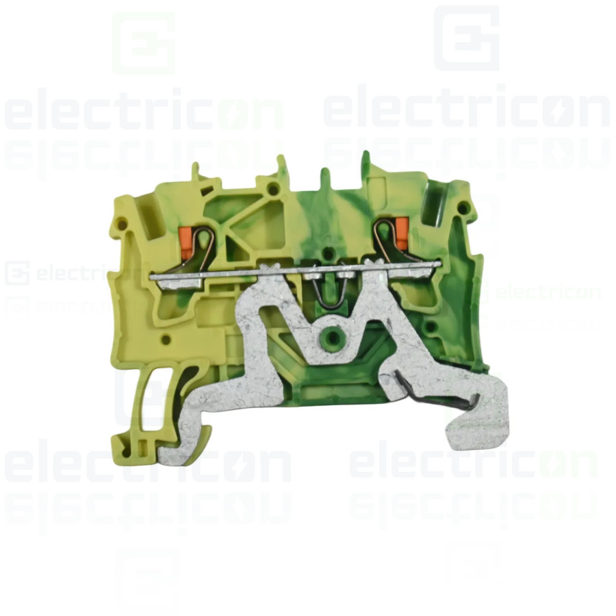Conector Wago 5 mm² Clema șir, de trecere, 2 conexiuni, 1,5 mm²,verde-galben, împământare, TopJobs Push-In, Wago, 2201-1207 – mo
