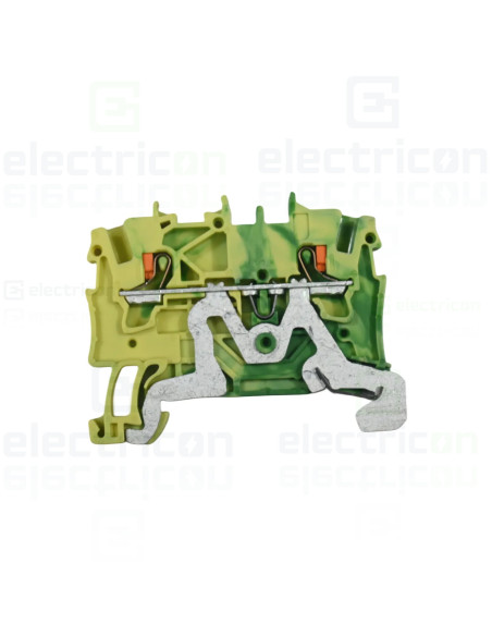 Conector Wago 5 mm² Clema șir, de trecere, 2 conexiuni, 1,5 mm²,verde-galben, împământare, TopJobs Push-In, Wago, 2201-1207 – mo