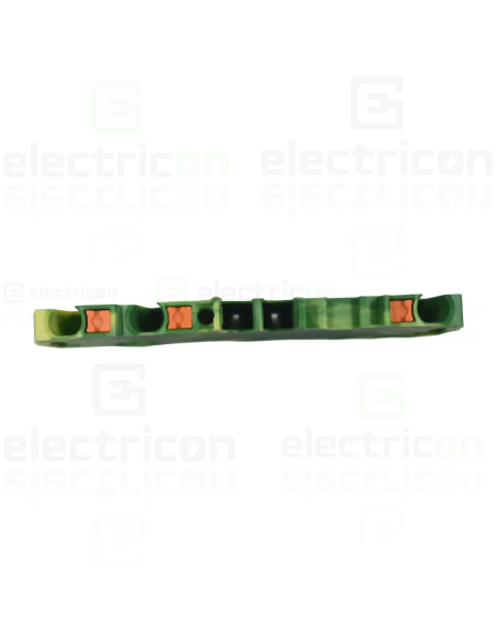 Conector Wago 5 mm² Clema șir, de trecere, împământare, 3 conexiuni, 1,5 mm²,verde-galben, TopJobs Push-In, Wago, 2201-1307 – mo