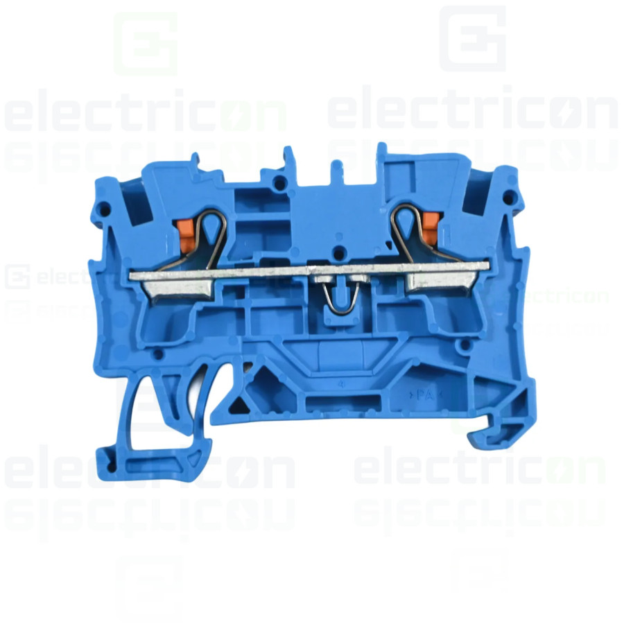 Conector Wago 4 mm² Clema șir, de trecere, 2 conexiuni, 4 mm²,albastru, TopJobs Push-In, Wago, 2204-1204 – montaj rapid și sigur