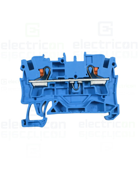 Conector Wago 4 mm² Clema șir, de trecere, 2 conexiuni, 4 mm²,albastru, TopJobs Push-In, Wago, 2204-1204 – montaj rapid și sigur