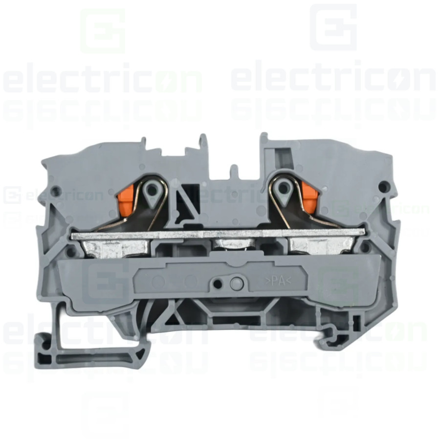 Conector Wago 10 mm² Clema șir, de trecere, 2 conexiuni, 10 mm²,gri, CAGE CLAMP, Wago, 2210-1201 – montaj rapid și sigur în apli