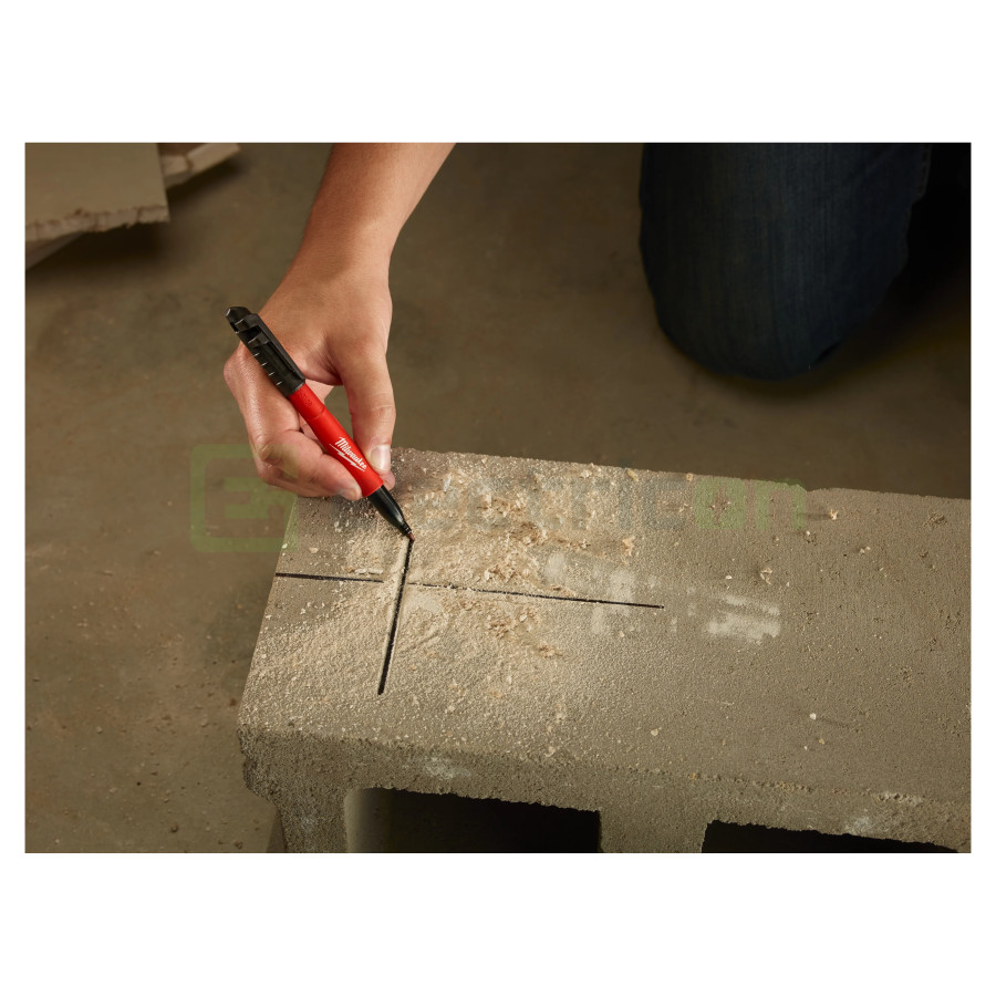 Marker pentru santier negru, INKZALL™, cu varf fin