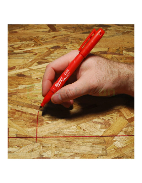 Marker rosu pentru santier INKZALL™, cu varf fin