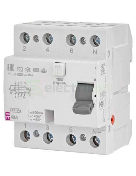 Intreruptor diferential 40A/100mA ETI - 002061522