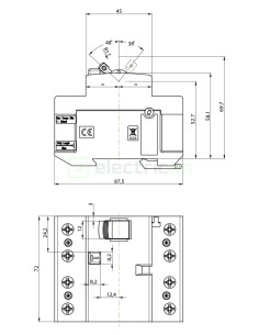 RCCB - Întrerupător diferențial - tip A 40A 100mA 10kA 3P+N 4M EFI-P4 ETI 002061522 2