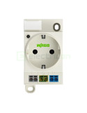 Priză - Schuko 2P+E - șină DIN - LED Push-in - gri - IP20 - Wago - 709-581