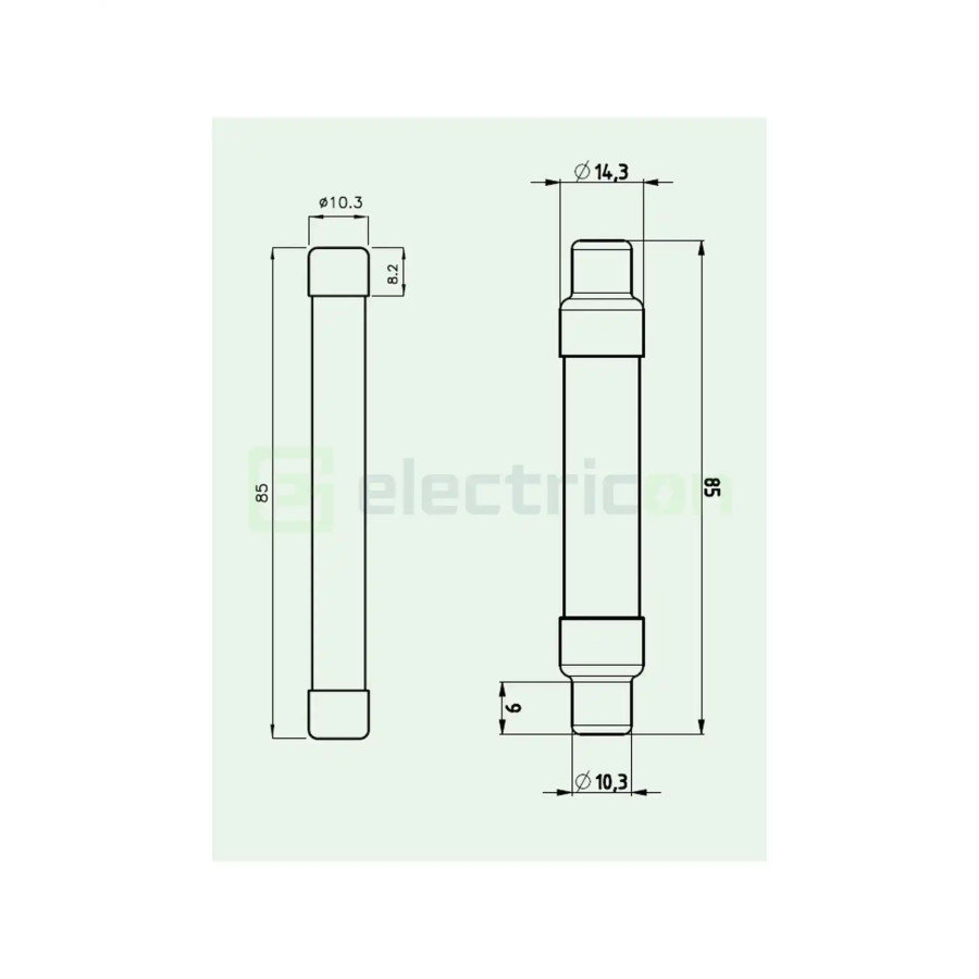 Siguranta fuzibila cilindrica, CH10/14x85, 25A, gPV, 1500V, DC, ETI, 002626235