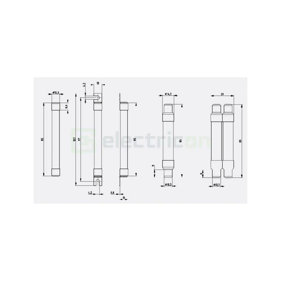 Siguranta fuzibila cilindrica, CH10/14x85, 50A, gPV, 1500V, DC, ETI, 002626240