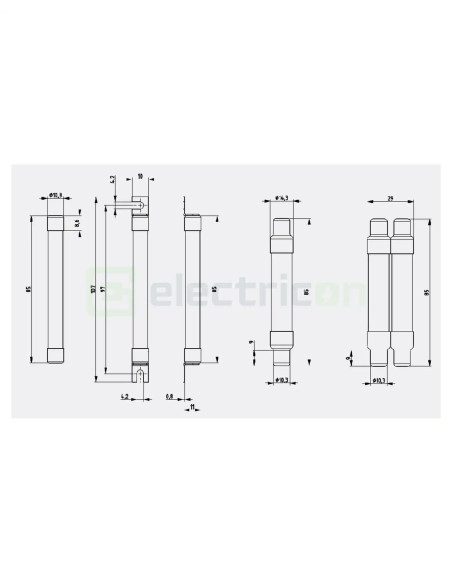 Siguranta fuzibila cilindrica, CH10/14x85, 50A, gPV, 1500V, DC, ETI, 002626240