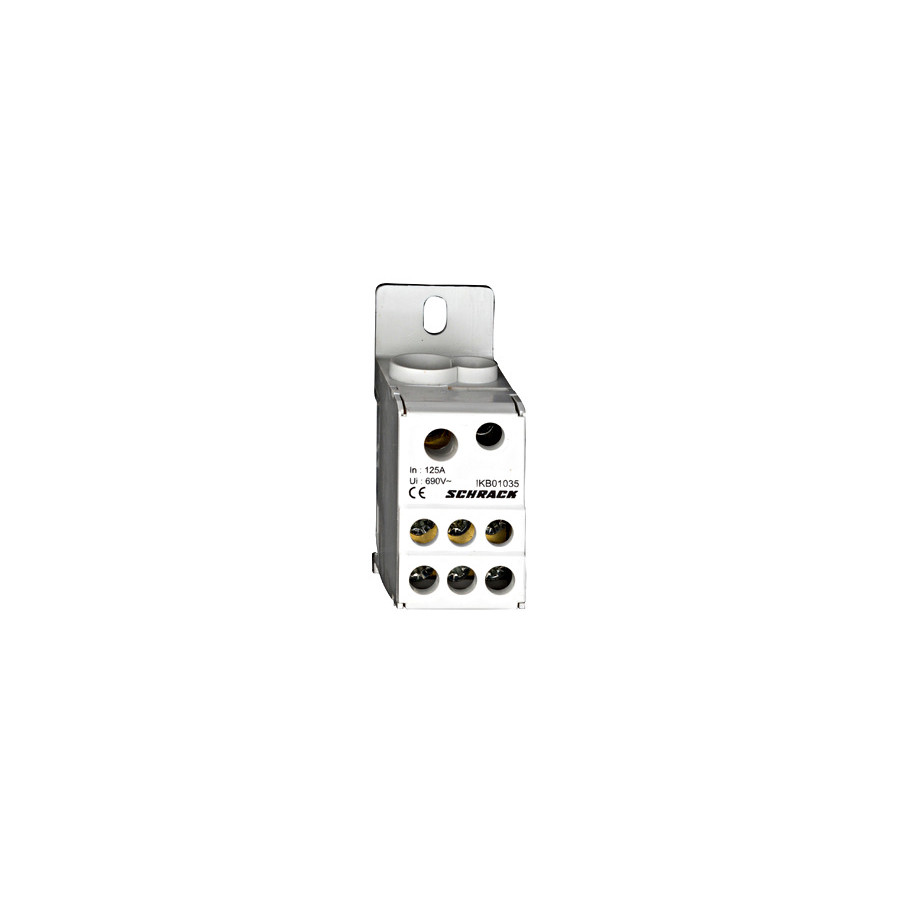 Clemă derivație Cu-Cu - 8 conexiuni (1x10-35mm² + 1x16mm² + 6x16mm²) IKB  - Schrack IKB01035