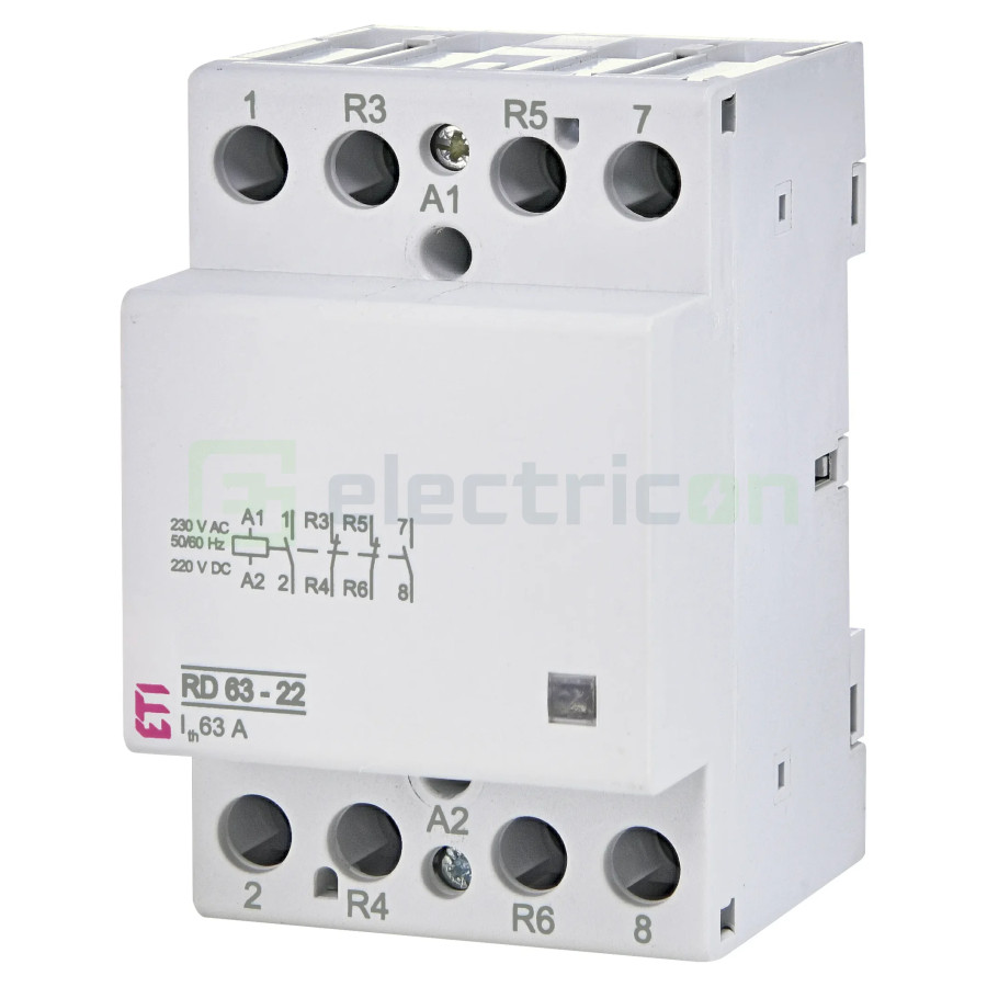 Contactor modular 4P 3-module 63A 2NO 2NC