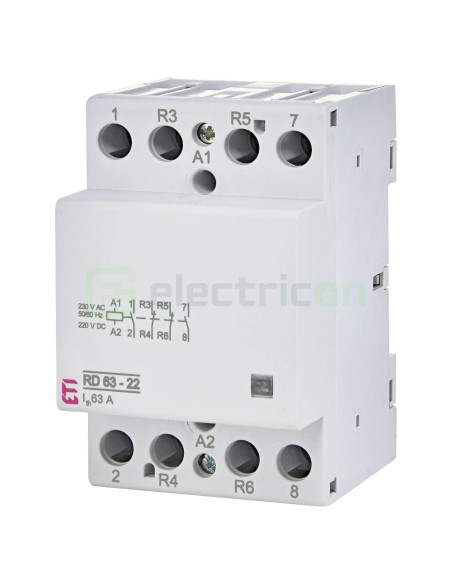 Contactor modular 4P 3-module 63A 2NO 2NC