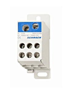 Clemă derivație Cu-Cu - 8 conexiuni (1x70mm² + 1x35mm² + 6x16mm²) albastru IKB - Schrack IKB01035N