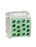 Clemă de derivație Cu-Al 4P 8 conexiuni (4x35mm² + 4x35mm²) izolată verde IKA - Schrack IKA26232