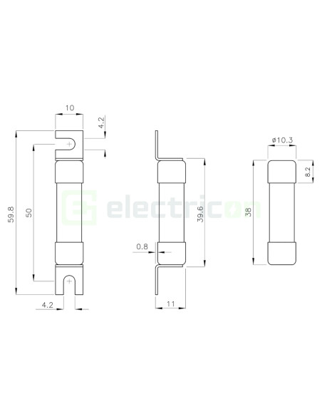 Siguranta fuzibila cilindrica fotovoltaica, CH10x38, 12A, gPV, 1000V, DC, ETI, 002625077