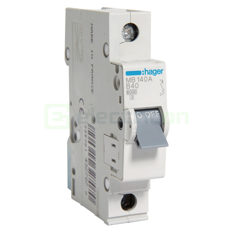 MCB - Siguranță automată - disjunctor - curba B 40A 6kA 1P 1M Hager MB140A