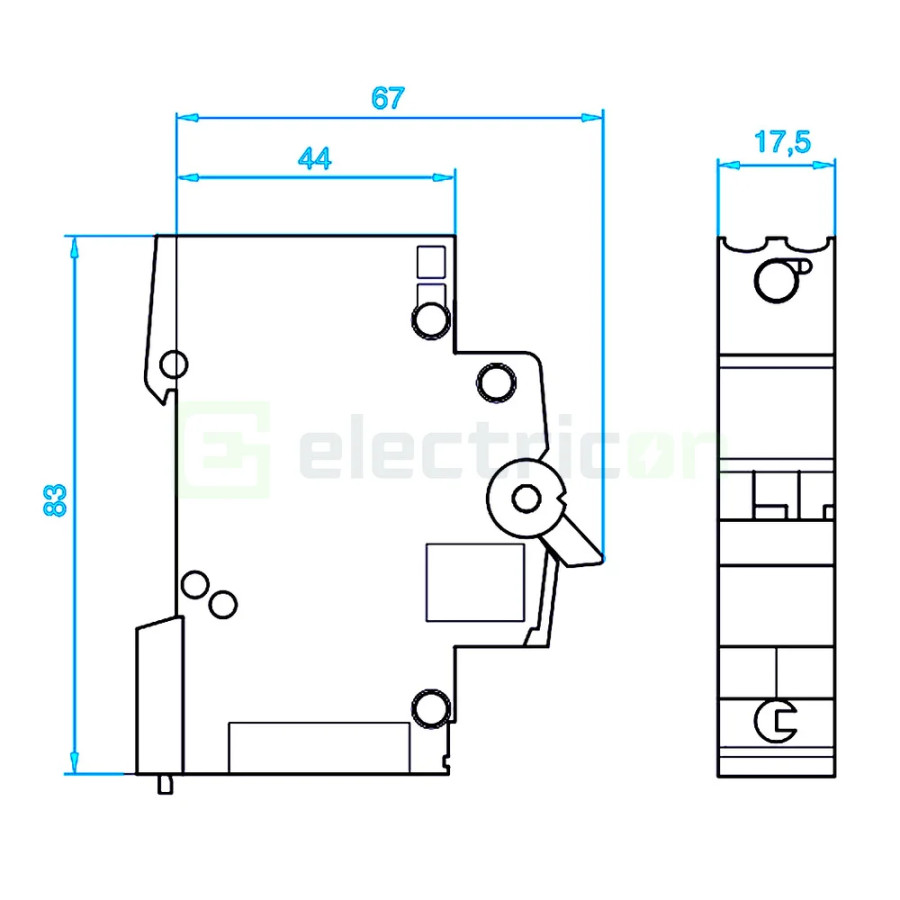 MCB - Siguranță automată - disjunctor - curba B 40A 6kA 1P 1M Hager MB140A