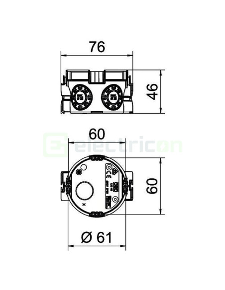 Doza aparataj, sub tencuială, UG 46-GS, Ø60 mm, OBO Bettermann,2003701