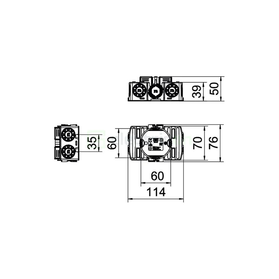 Doza aparataj, sub tencuială, UG 46, cu cleme lateral, Ø61 mm, OBO Bettermann,2003725