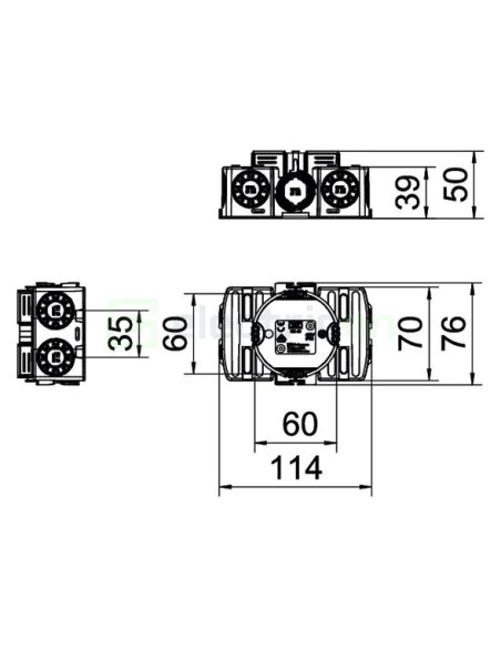 Doza aparataj, sub tencuială, UG 46, cu cleme lateral, Ø61 mm, OBO Bettermann,2003725