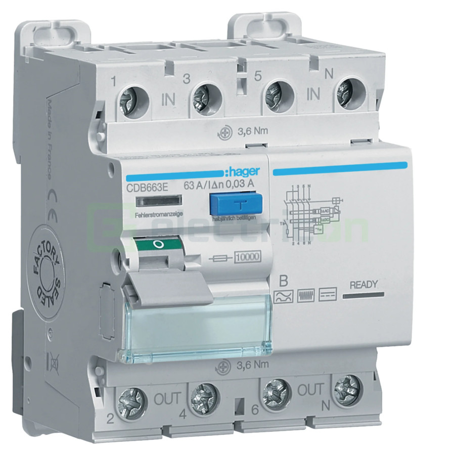 Diferential 63A/30mA Hager - CDB663E