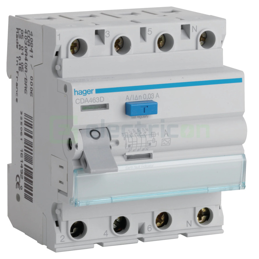 Diferential 63A/30mA Hager - CDA463D