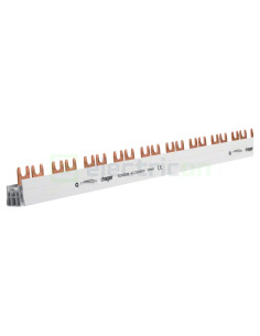 Busbar - Baretă alimentare - 2P monofazat tip furcă 57M (1m) (27x MCB 2P) 10mm² 63A - Hager KDN263B