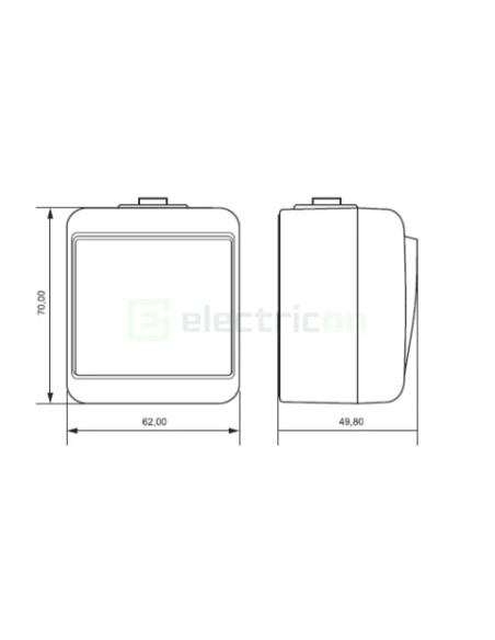 Intrerupător simplu cu LED, aplicat, alb, IP54, ETI, 004668007
