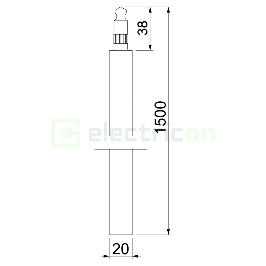 Țăruș de împământare (electrod) pentru aplicații standard 1,5m, diametru 20 mm, invelit in cupru, 219 20 BP CU, OBO Bettermann, 