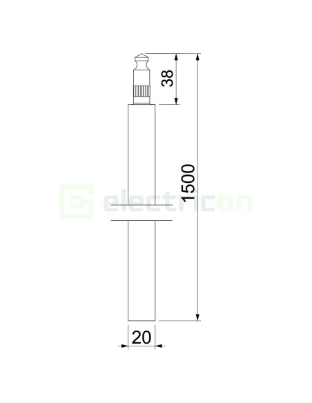 Țăruș de împământare (electrod) pentru aplicații standard 1,5m, diametru 20 mm, invelit in cupru, 219 20 BP CU, OBO Bettermann, 