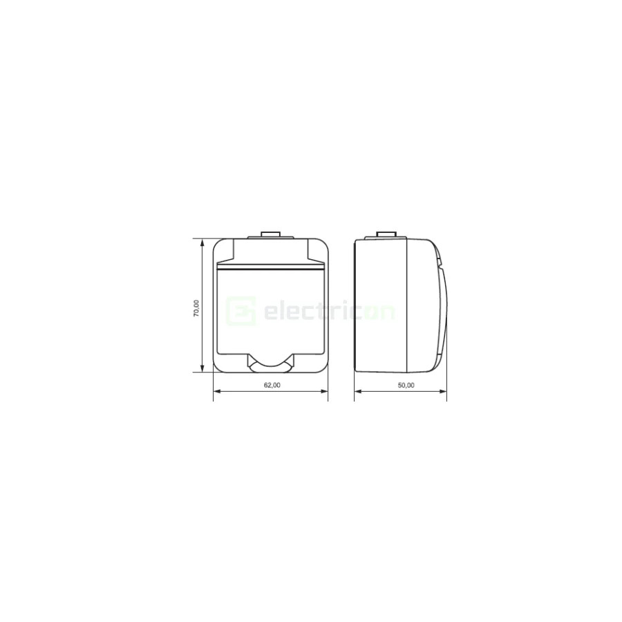 Priză Shucko, 2P+E, cu capac opac, aplicata, alb, IP44, RHE-1s, ETI,004668015